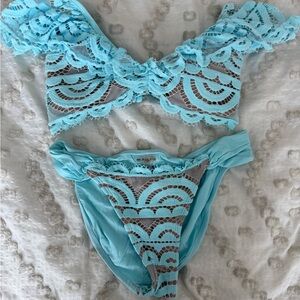 Pilyq Light Blue Lace Bikini